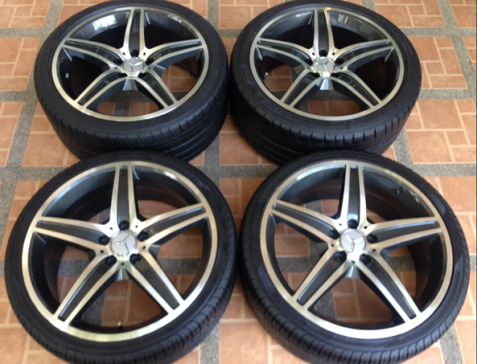 ล้อ AMG ขอบ19 หน้า 8 หลัง 9 สภาพสวย พร้อมยางปี13 หน้า 235 35 19 ยางหลัง 255 35 19