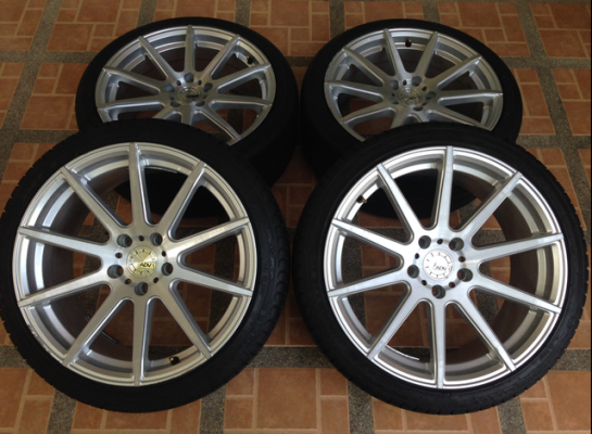 ล้อ ADV1 ขอบ18 หน้า 8 หลัง 9 สภาพสวย พร้อมยาง 225 40 18 ปี13 ราคาไม่แพง