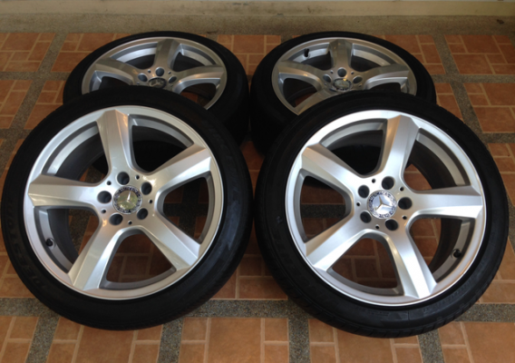 ล้อแท้ Benz CLS minor change ขอบ18 สภาพใหม่มาก พร้อมยาง 225 45 18 ปลายปี13