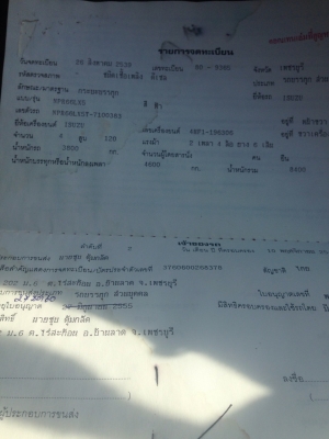 ขายหกล้อ 325,000บ อีซูชุ NPR120ปี39 ช่วงยาว4.30ม พร้อมใช้งาน ทะเบียนพร้อมโอน