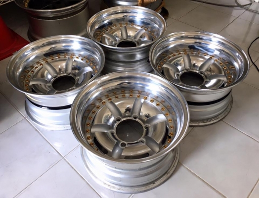 ขายล้อ WORK WILCOX 3 ชิ้นแท้ ขอบ 15x8" ET-26 6/139.7 ออฟลึก หล่อๆ
