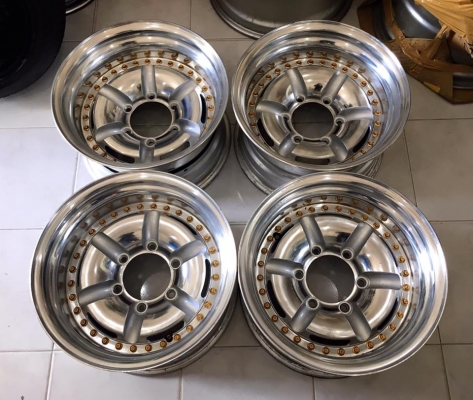 ขายล้อ WORK WILCOX 3 ชิ้นแท้ ขอบ 15x8" ET-26 6/139.7 ออฟลึก หล่อๆ