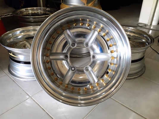 ขายล้อ WORK WILCOX 3 ชิ้นแท้ ขอบ 15x8" ET-26 6/139.7 ออฟลึก หล่อๆ