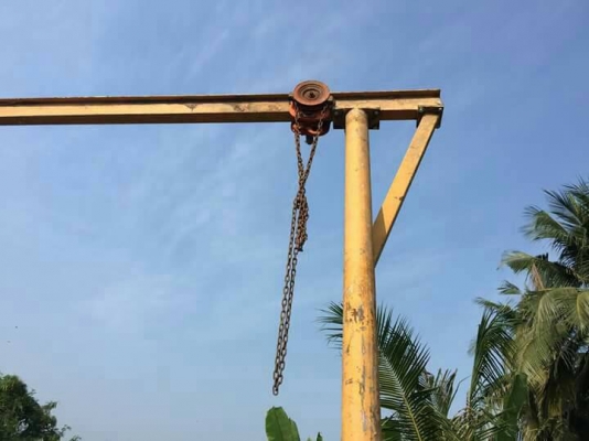 Sell>> ขารอกทรงA สูง 4 ม. หน้ากว้าง 2.60 ม. ด้านข้างกว้าง 1.80 ม. แป๊ป 5" พร้อมตัวเดินโซ่สาว สภาพสวย ไม่มีผุ พร้อมใช้.