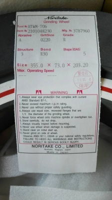 Sell>> หินเจียร NORITAKE(Japan) Grinding Wheel ของใหม่อยู่ในลัง(สเปคตามเพลทในรูป)