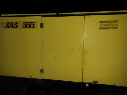 ขาย Atlas Copco XAS 555 เครื่องยนต์ Benzพร้อมใช้งาน โอเวอร์ฮอนใหม่หมด เเรงลม 300 Psi  21 Bar
