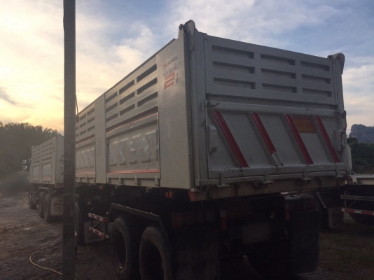 ขายรถ22ล้อดั้มพ์ HINO FM2PNLD เครื่อง 380แรงม้า กับหาง SMM ปี55 สนใจโทร 081-970-1072