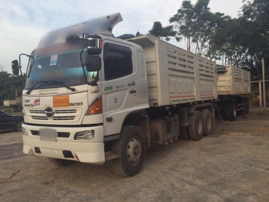 ขายรถ22ล้อดั้มพ์ HINO FM2PNLD เครื่อง 380แรงม้า กับหาง SMM ปี55 สนใจโทร 081-970-1072