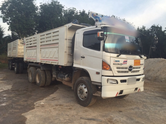 ขายรถ22ล้อดั้มพ์ HINO FM2PNLD เครื่อง 380แรงม้า กับหาง SMM ปี55 สนใจโทร 081-970-1072