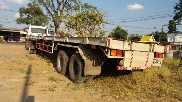 ขายรถบรรทุก 14 ล้อหัวลาก หัวลากนิสสัน คัส J เครื่อง 185 แรงม้า หางพื้นเรียบสามมิตร 2 เพลายาว 12 เมตร ราคา 470000