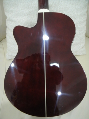 กีต้าร์โปร่งไฟฟ้าตัวบาง Century ของใหม่ สีซันเบิร์ด หน้าเงา เสียงดี 4 EQ ถ่าน ขายถูกมาก