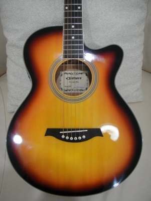 กีต้าร์โปร่งไฟฟ้าตัวบาง Century ของใหม่ สีซันเบิร์ด หน้าเงา เสียงดี 4 EQ ถ่าน ขายถูกมาก