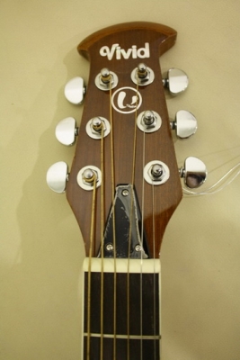 กีต้าร์โปร่งหลังเต่าไฟฟ้าฉลุ Vivid 38 นิ้ว รุ่น OV-53C สีไม้ ของใหม่ หน้าเงาสวยมาก