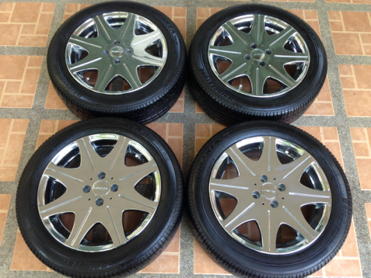 ล้อVIP ขอบ16 สภาพสวย พร้อมยาง Bridgestone 195 55 16 ปี13 ดอกเต็ม ใช้ยาว ราคาไม่แพง