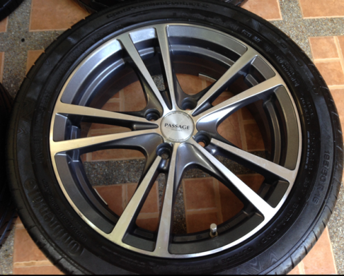 ล้อ Passage ขอบ16 สภาพสวย พร้อมยางBridgestone 195 50 16 ปี13 ดอกเต็ม ใช้ยาว ราคาไม่แพง