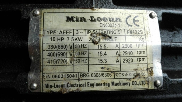 ====== SOLD OUT!! ====== มอเตอร์ TECO 10 HP. 2900 RPM. รอบเร็ว สภาพสวย สด เดิม วิ่งเงียบ (ตีเพลทเครื่องจักรTaiwan) พร้อมใช้งาน