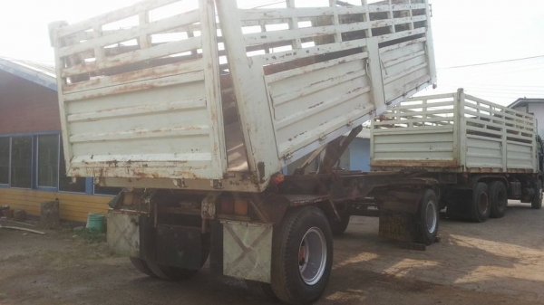 ขายลูกพ่วงดั้ม สองเพลา คานหาม zm แบรกแห้ง คัชชีใหญ่ 14 นิ้ว เดิมวิ่งกระลา มะพร้าง วิ่งแต่ของเบา คัชชีสวยมาก ยางพร้อมใช้ เอกสานพร้อมโอน