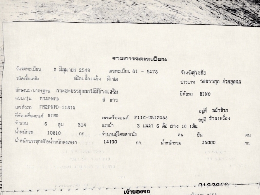 ขาย Hino  Mega. 320 .  ปี49ครับหัวเดิมสีไม่ได้เก็บ  ยาง80\%พร้อมใช้งานราคาต่อลองที่รถครับ