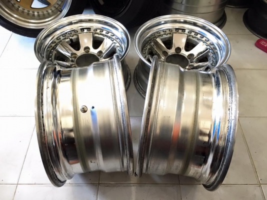 ขายล้อ WORK CRHOME 3 ชิ้นแท้ 15x8 ET-15 6 รูกระบะ ประมูลญี่ปุ่น