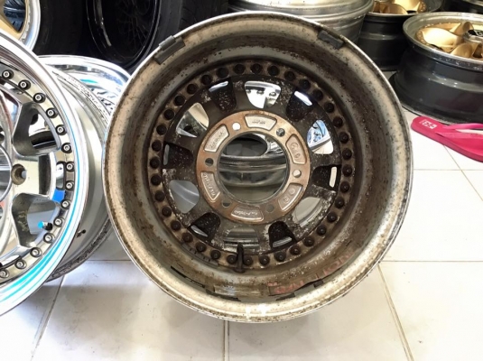 ขายล้อ WORK CRHOME 3 ชิ้นแท้ 15x8 ET-15 6 รูกระบะ ประมูลญี่ปุ่น