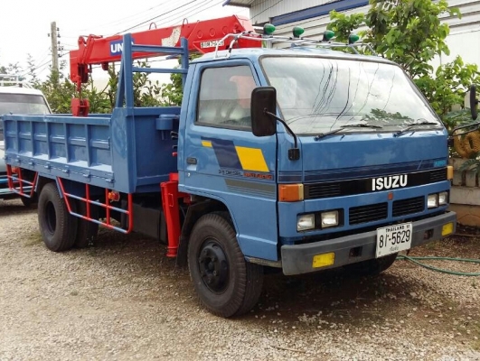 หกล้อ อีซูซุ NPR115 พ.เวอร์ ช่วงล่างใหญ่ หน้า FหลังF เครน3ตัน กะบะเหล็กช่วงยาว 4.50ม  พร้อมใช้ ทะเบียนพร้อมโอน