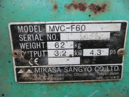 NEW!!!เครื่องตบดิน MIKASA  MVC-F60  รหัสสินค้า : 80803463  Line ID: nihonmono  หรือเพิ่มเติมไดที่ www.nihonmono.com