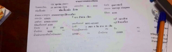ขายด่วน  รถสิบล้อเพลาเดียว  HINO  KT 925 เครื่อง HO7C  สภาพดีมาก  พร้อมใช้งาน  เอกสารพร้อม