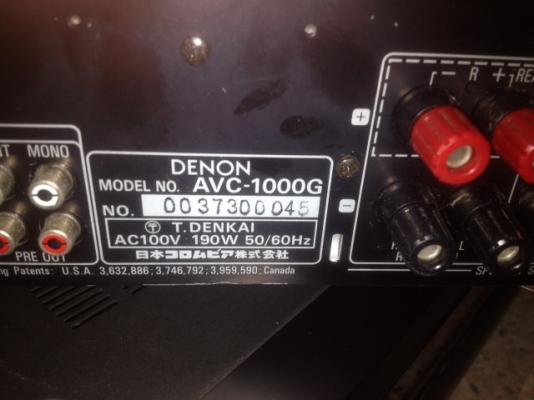 DENON AVC 1000G เก่าญี่ปุ่นเเท้สภาพสวยใช้ไฟ100V DENON AVC 1000G เก่าญี่ปุ่นเเท้สภาพสวยใช้ไฟ100V