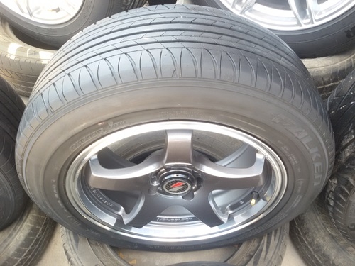 ขายล้อ Project D ขอบ15 4รู100 กว้าง7 ET38 rพร้อมยาง 4  ล้อ