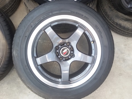 ขายล้อ Project D ขอบ15 4รู100 กว้าง7 ET38 rพร้อมยาง 4  ล้อ