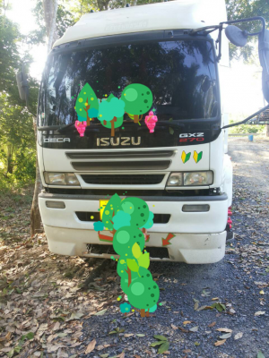 ขายรถบรรทุกหัวลากหางพื้นเรียบ ISUZU DECA 270 แรงม้าปี 2547 หางพื้นเรียบ RCK 3 เพลาปี 2546 ราคา 1600000