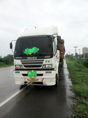 ขายรถบรรทุกหัวลากหางพื้นเรียบ ISUZU DECA 270 แรงม้าปี 2547 หางพื้นเรียบ RCK 3 เพลาปี 2546 ราคา 1600000