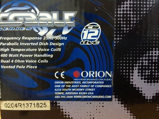 ขายลำโพงซับ 12" ORION รุ่น COBALT เหล็กปั้มวอยซ์คอยล์คู่ ขายลำโพงซับ 12" ORION รุ่น COBALT เหล็กปั้มวอยซ์คอยล์คู่