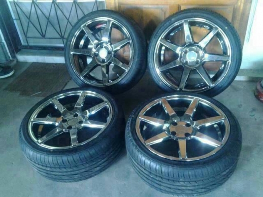 แม็กขอบ17 4รู100 พร้อมยางใหม่ ล้อเก่าเทิร์นได้