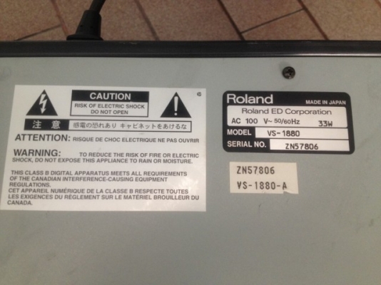 ROLAND VS 1880 DIGITAL STUDIO 24 BIT เก่าญี่ปุ่นเเท้สภาพสวยใช้ไฟ100v ROLAND VS 1880 DIGITAL STUDIO 24 BIT เก่าญี่ปุ่นเเท้สภาพสวยใช้ไฟ100v