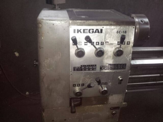 ขายแท่นกลึงIKEGAI 6 ฟุต.รางสวยๆพร้อมใช้งาน3เพลารูเพลา2นิ้ว