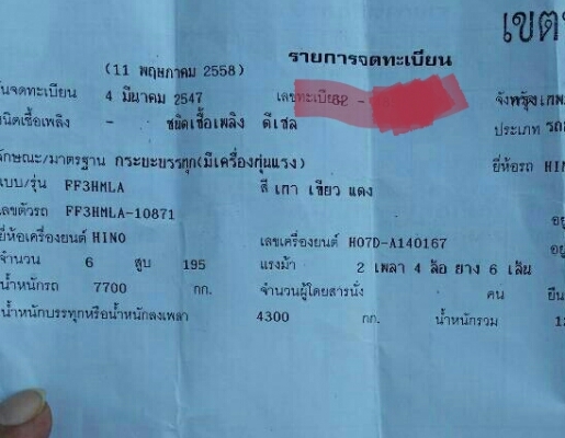 ขาย 790,000บ หกล้อ ฮีโน่ FF3H195ปี47ช่วงล่างใหญ่ เบรคทิฟฟี ยาง900 ติดเครน UNIC5ตัน ช่วงยาว 7.20ม สภาพดีพร้อมใช้ ทะเบียนพร้อมโอน ราคา 790,000บ ครับท่าน ขาย 790,000บ หกล้อ ฮีโน่ FF3H195ปี47ช่วงล่างใหญ่ เบรคทิฟฟี ยาง900 ติดเครน UNIC5ตัน ช่วงยาว 7.20ม สภาพดีพร้อมใช้ ทะเบียนพร้อมโอน ราคา 790,000บ ครับท่าน