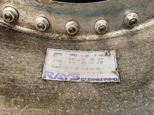 ขายล้อ RAYS POWER VOLK 15x8" ออฟ+2 6 รูกระบะ ดำขอบเงาหมุดทอง