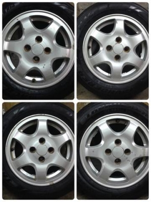 แม็ก 4รู 100 ขอบ14 พร้อมยางหนาๆ