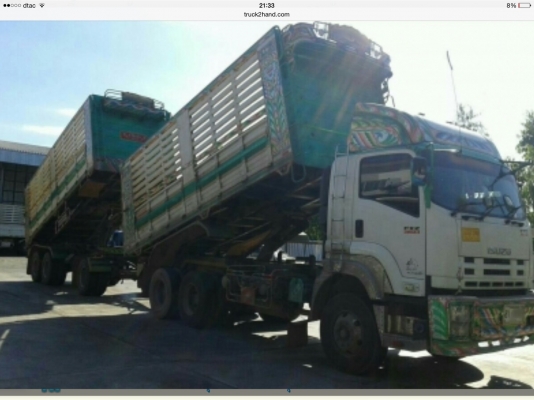 ขายรถบรรทุก 22 ล้อพ่วงแม่ลูกดัมพ์คอกเกษตร ISUZU DECA 360 แรงม้าปี 2556 ลูกพ่วง 3 เพลา ราคา 2800000