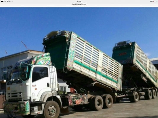 ขายรถบรรทุก 22 ล้อพ่วงแม่ลูกดัมพ์คอกเกษตร ISUZU DECA 360 แรงม้าปี 2556 ลูกพ่วง 3 เพลา ราคา 2800000