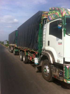 ขายรถบรรทุก 22 ล้อพ่วงแม่ลูกดัมพ์คอกเกษตร ISUZU DECA 360 แรงม้าปี 2556 ลูกพ่วง 3 เพลา ราคา 2800000