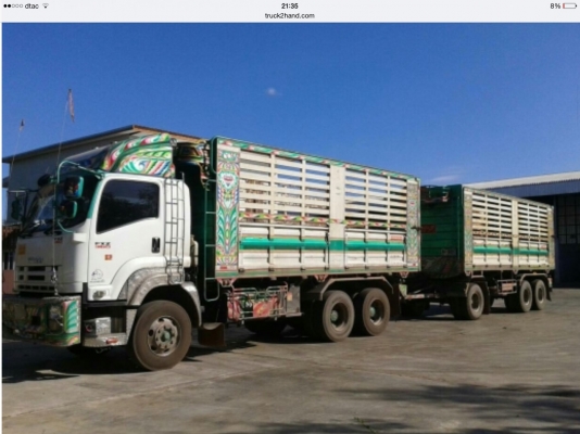 ขายรถบรรทุก 22 ล้อพ่วงแม่ลูกดัมพ์คอกเกษตร ISUZU DECA 360 แรงม้าปี 2556 ลูกพ่วง 3 เพลา ราคา 2800000