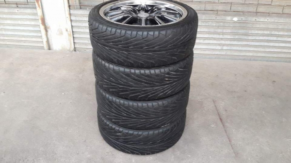 Black Fleet ขอบ 17 4รู100 พร้อมยาง 205/40/17 ปี13