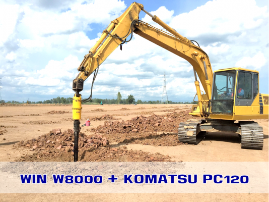 มอเตอร์ "WIN" + สว่านเจาะดินหัวคาไบด์ ติดรถแบคโฮได้ทุกรุ่น มอเตอร์ "WIN" + สว่านเจาะดินหัวคาไบด์ ติดรถแบคโฮได้ทุกรุ่น