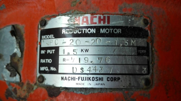 Sell>> มอเตอร์เกียร์ แบบหน้าแปลน NACHI Made in Japan 2 HP. ทด 1:20 ไฟ 380V. ความเร็วรอบ 75 RPM. วิ่งเงียบพร้อมใช้