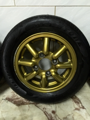 ขายแม็กซ์กล้วย BR ขอบ 12" 4 รู 110 MIRA กว้าง 4.5" ญี่ปุ่นแท้ ขายแม็กซ์กล้วย BR ขอบ 12" 4 รู 110 MIRA กว้าง 4.5" ญี่ปุ่นแท้