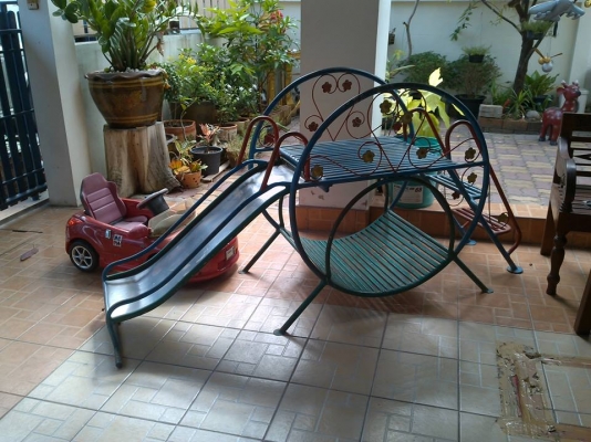 ขออนุญาตส่งต่อของเล่นลูกค่ะ ของเล่นสนามแบบเก่าๆ กระดานลื่น + ชิงช้า