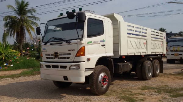 ขายรถบรรทุกสิบล้อดัมพ์ Hino เครื่อง 320 แรง ปี 49 กระบะดัมพ์สามมิตร มีระบบลากพ่วง