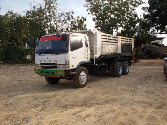ขายรถบรรทุกสิบล้อดัมพ์ Mitsubishi M5 เครื่องเดิม 6D16 turbo inter - 240 แรง ปี 51 กระบะดัมพ์สามมิตร มีระบบลากพ่วง